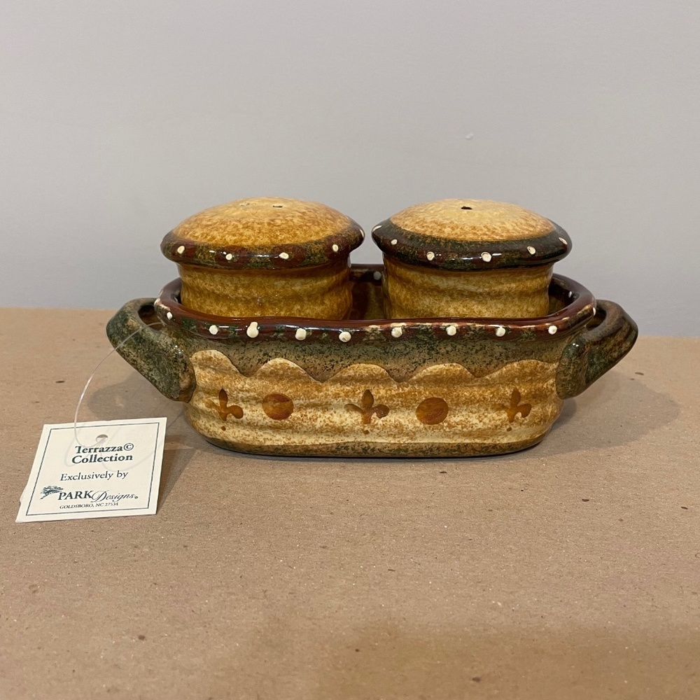 Terrazza Collection by Park Designs Salt & Pepper Shakers w/Caddy